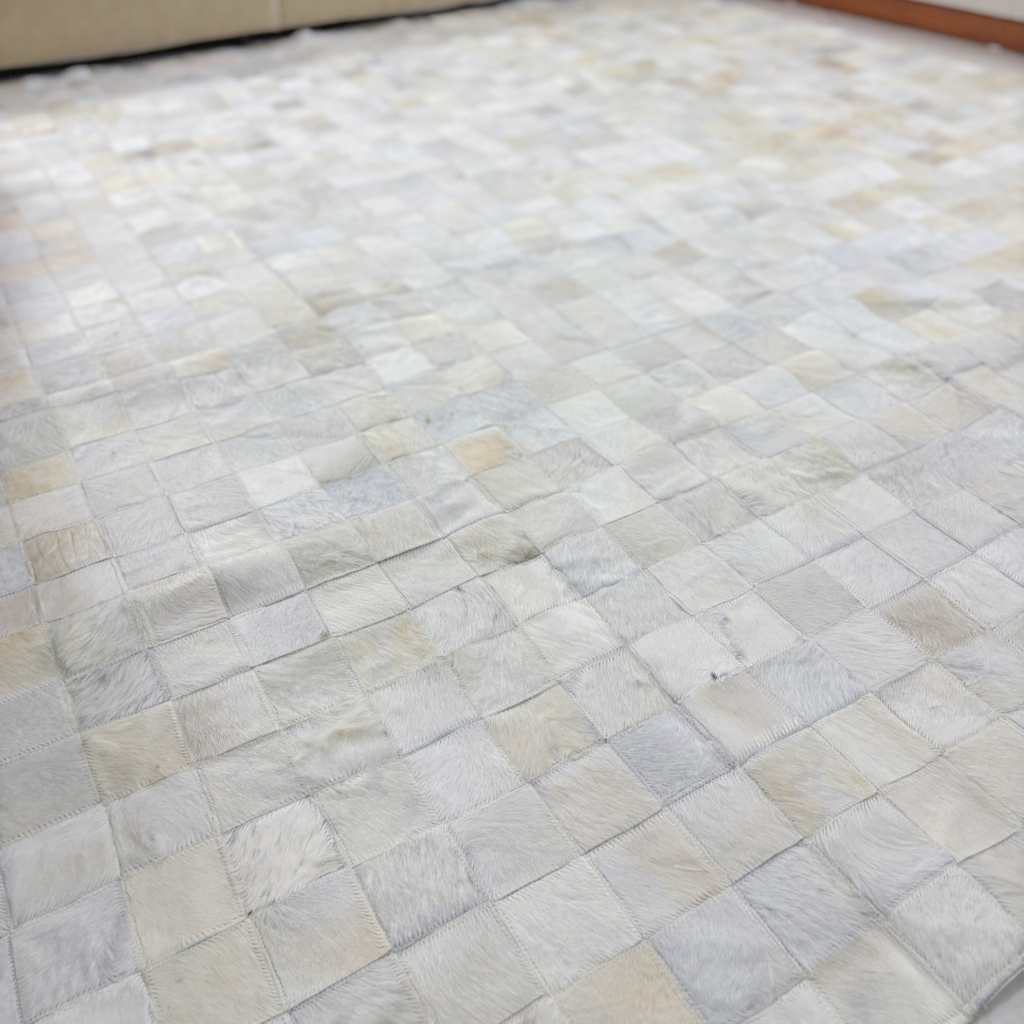 Tapete De Couro Quadriculado Premium Off White Placa 10x10