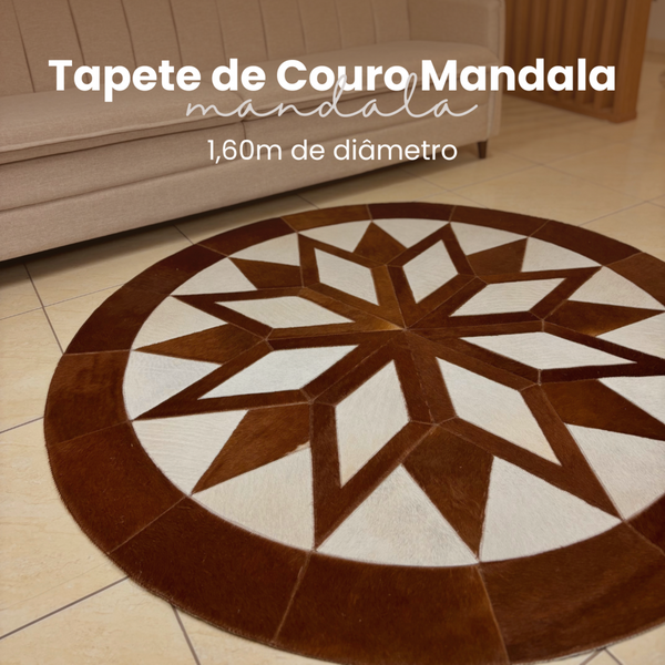 Tapete de Couro Mandala Premium G - 1.6m Diâmetro