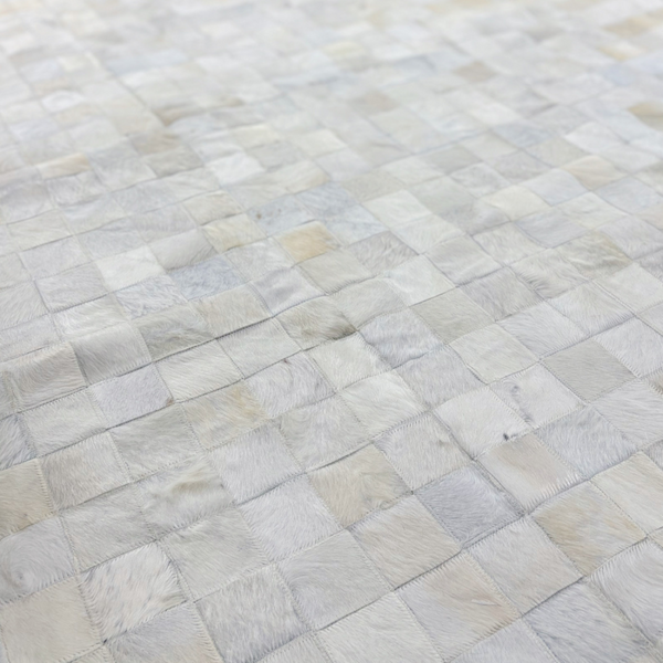 Tapete De Couro Quadriculado Premium Off White Placa 10x10