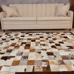Tapete De Couro Quadriculado Premium Marrom Malhado Placa 10x10