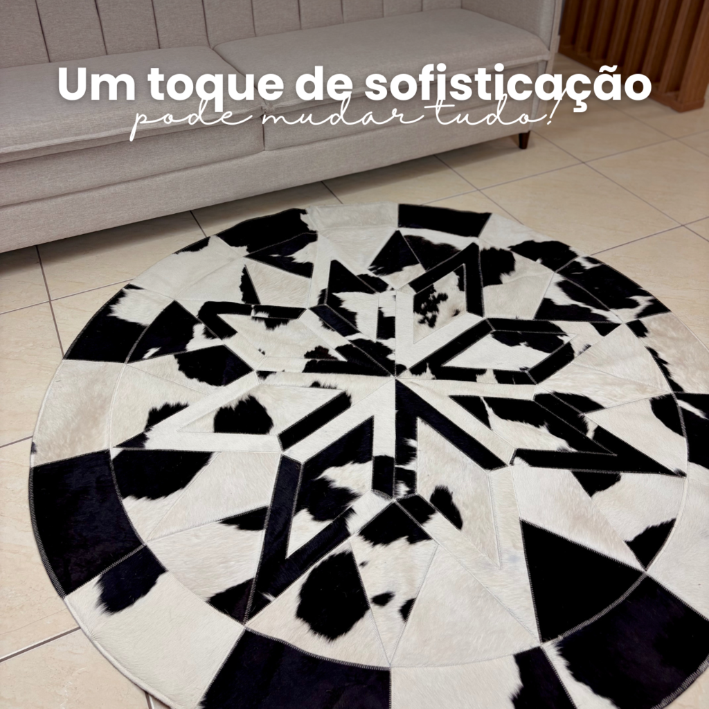 Tapete de Couro Mandala Premium G - 1.6m Diâmetro