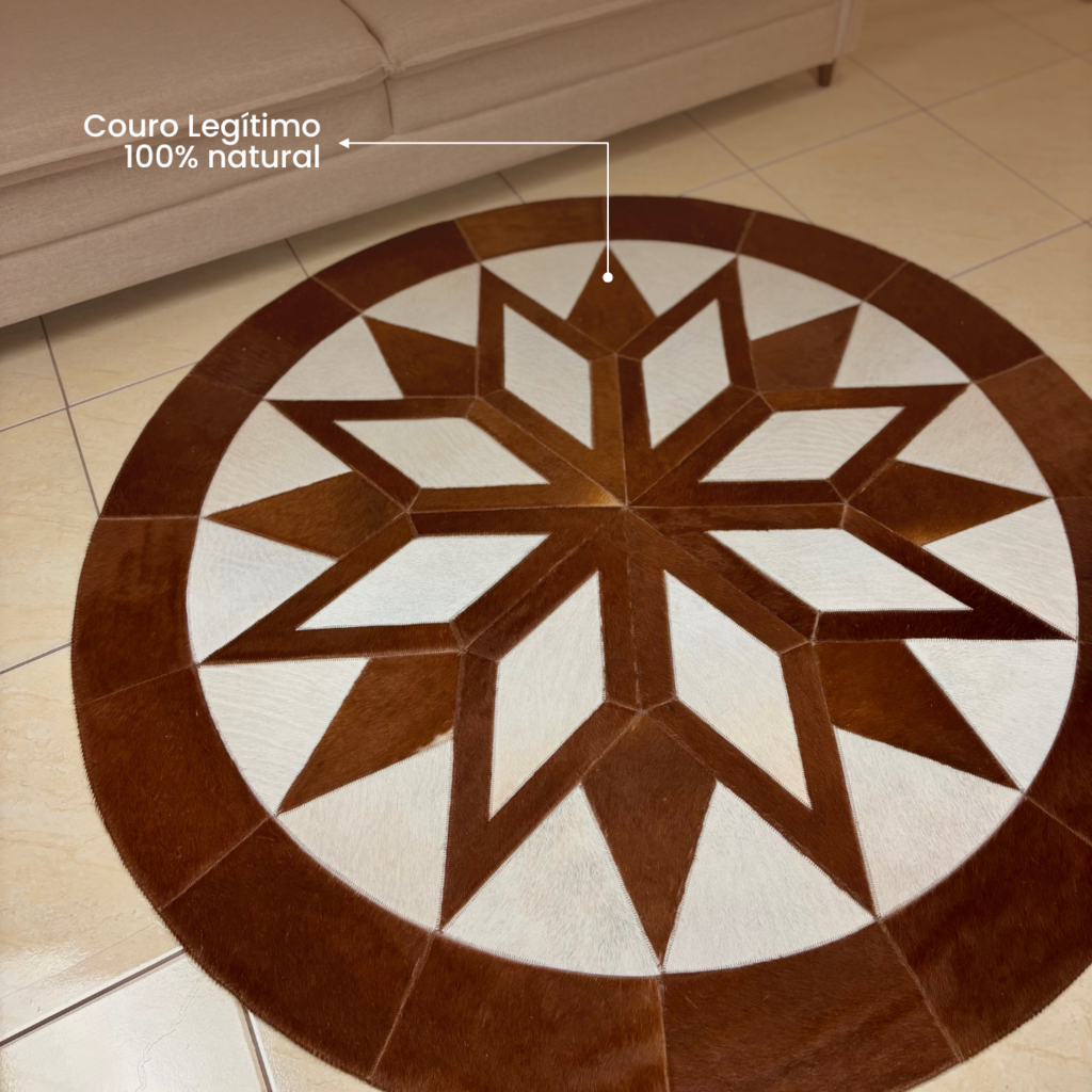 Tapete de Couro Mandala Premium G - 1.6m Diâmetro