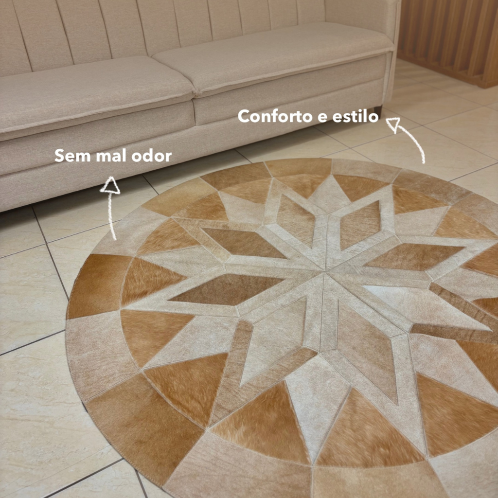 Tapete de Couro Mandala Premium G - 1.6m Diâmetro