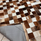 Tapete De Couro Quadriculado Premium Marrom Malhado Placa 10x10