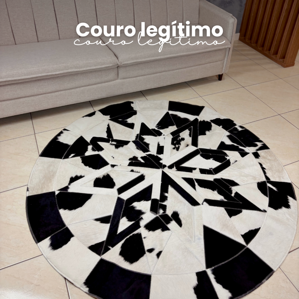 Tapete de Couro Mandala Premium G - 1.6m Diâmetro