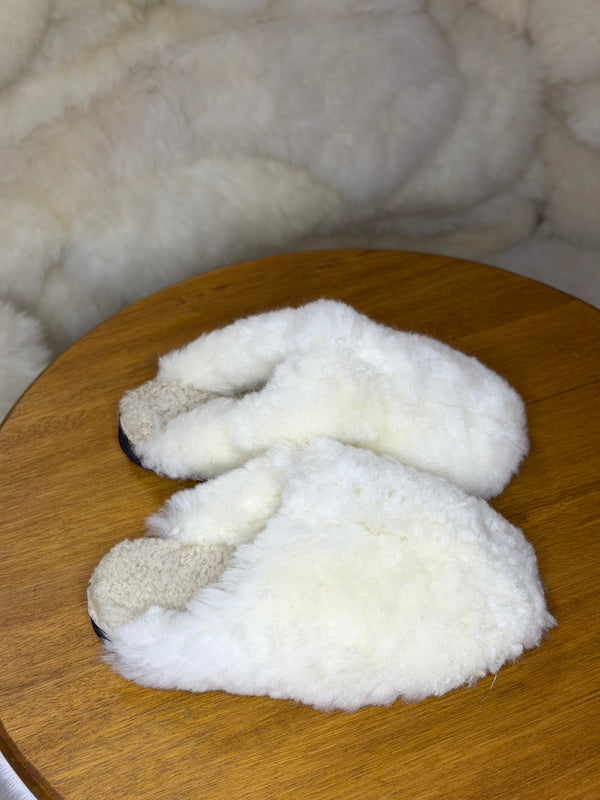 Pantufa premium de lã natural de ovelha
