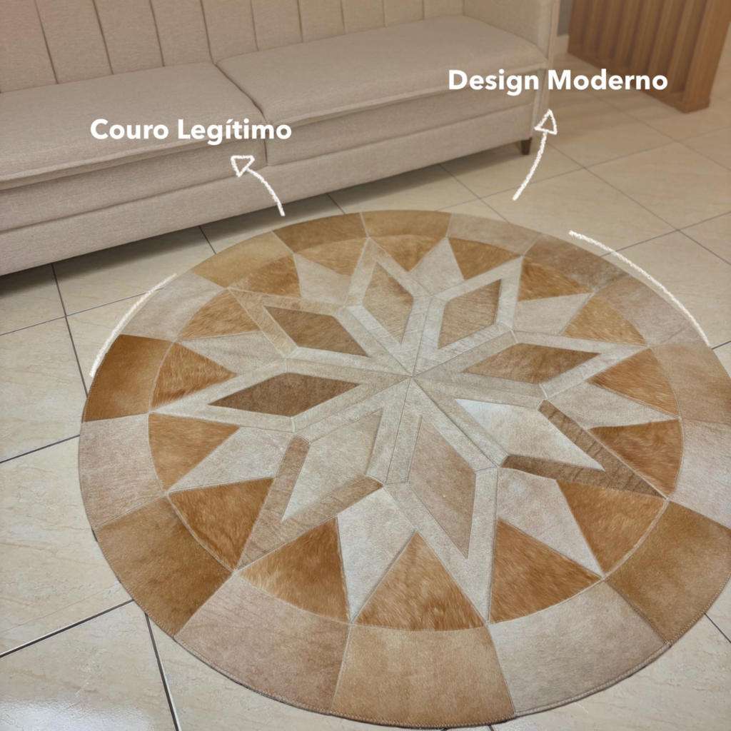 Tapete de Couro Mandala Premium G - 1.6m Diâmetro