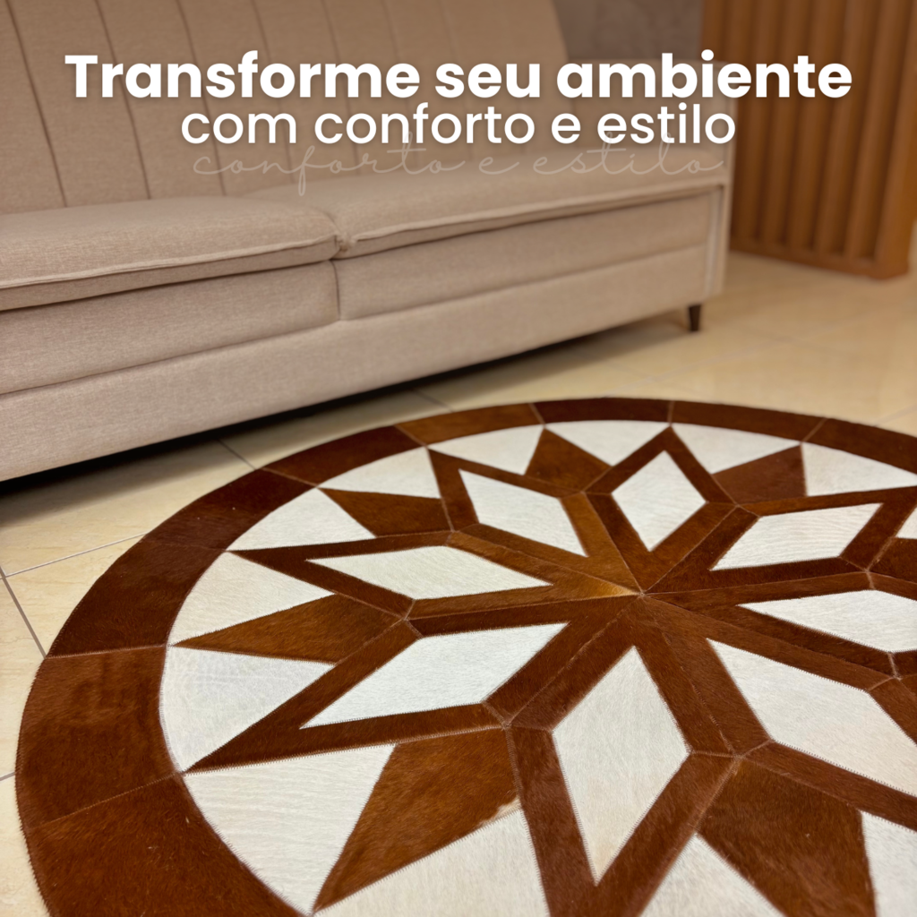 Tapete de Couro Mandala Premium G - 1.6m Diâmetro