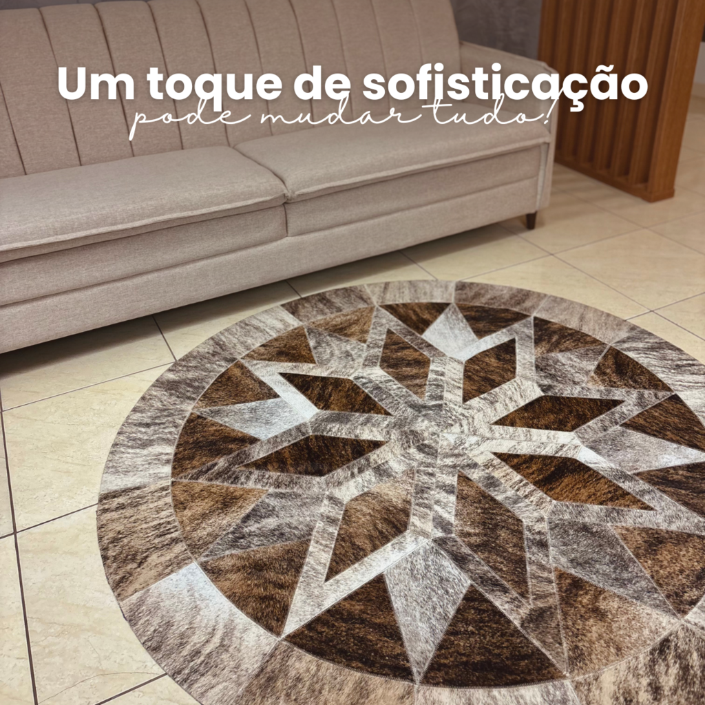 Tapete de Couro Mandala Premium G - 1.6m Diâmetro