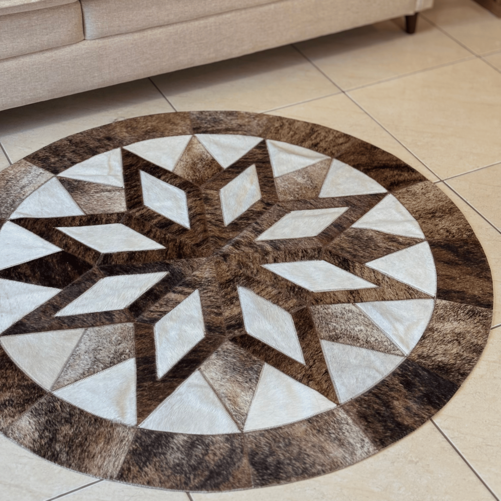 Tapete de Couro Mandala Premium M - 1.2m Diâmetro