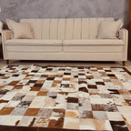 Tapete De Couro Quadriculado Premium Marrom Malhado Placa 10x10