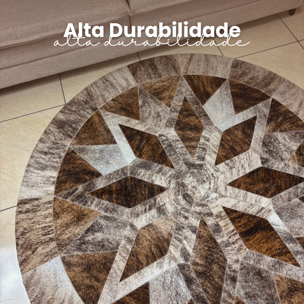 Tapete de Couro Mandala Premium G - 1.6m Diâmetro